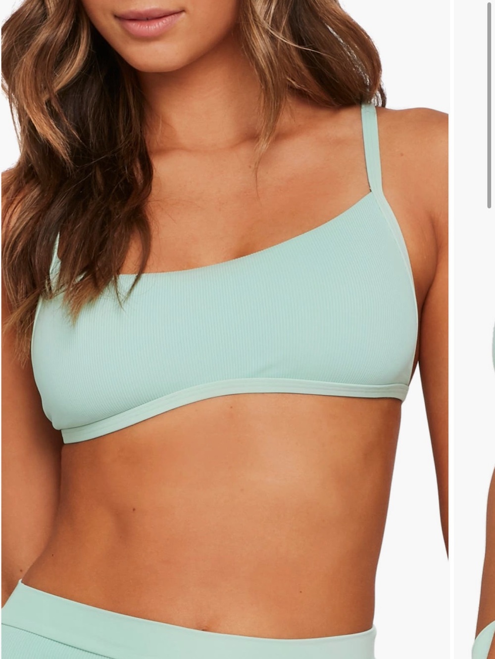 L*space Gemma ribbed bikini top in High Tide size Large NWT